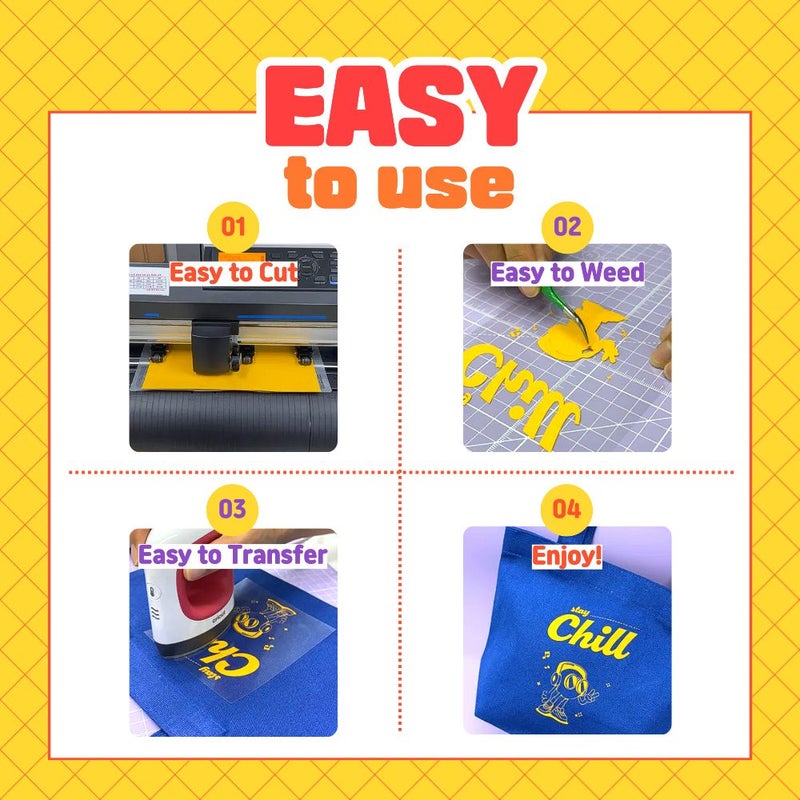 يونيترايد UNITRADE® رول فينيل نقل حراري Easy Cut (PVC) باللون الأزرق النيون / متوافق مع Cricut وSilhouette وآلات القص الاحترافية / معتمد CPSIA / صنع في كوريا - Image 2